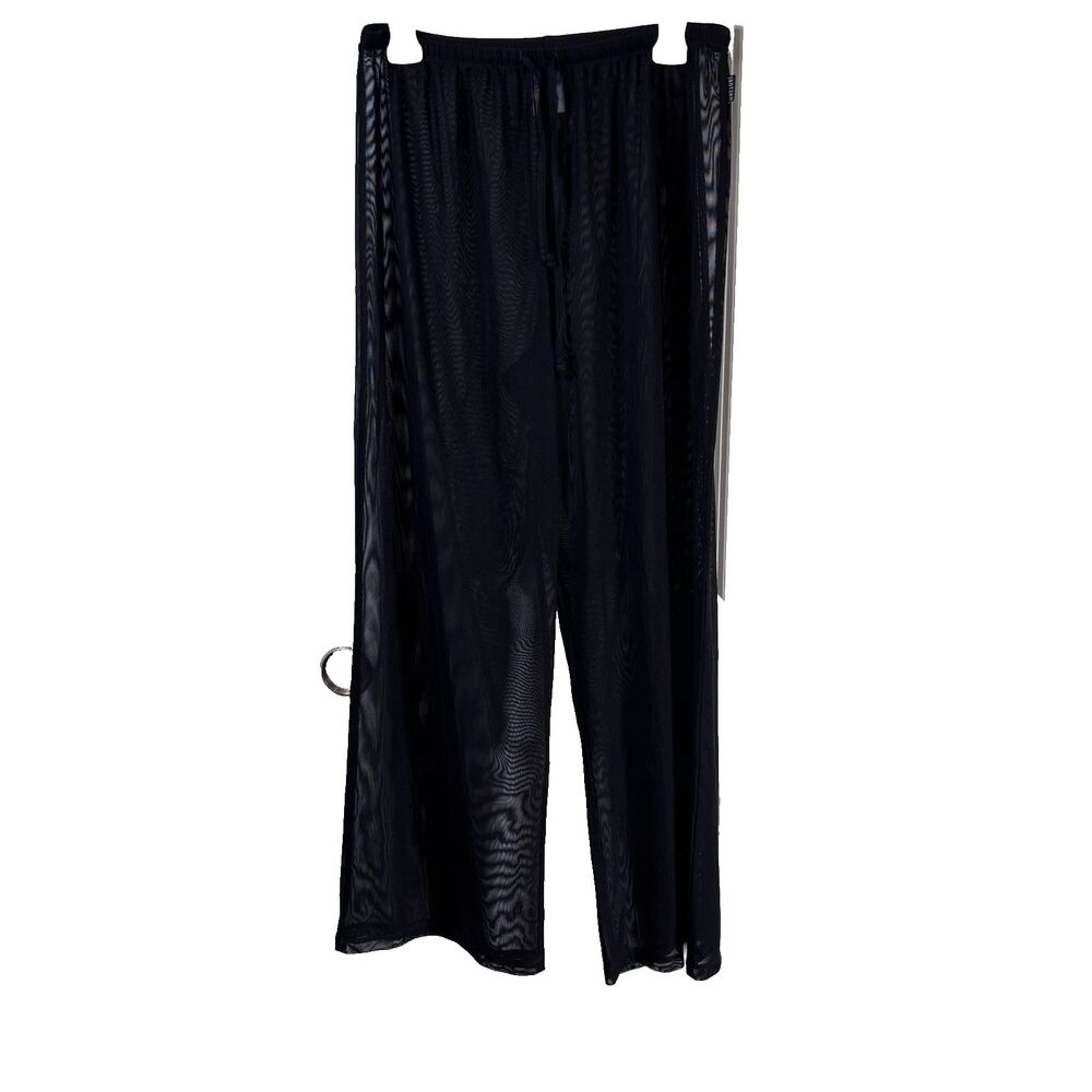 Jantzen Womens Swim Wide Leg Cover Up Pants Size M  Black High Rise Pull On